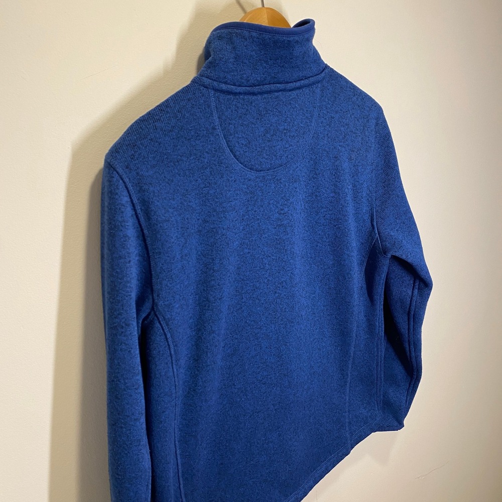 L.L.Bean Sweater Fleece Jacket Mens M Blue Excellent Full Zip Mock Neck 504938 - Picture 9 of 9